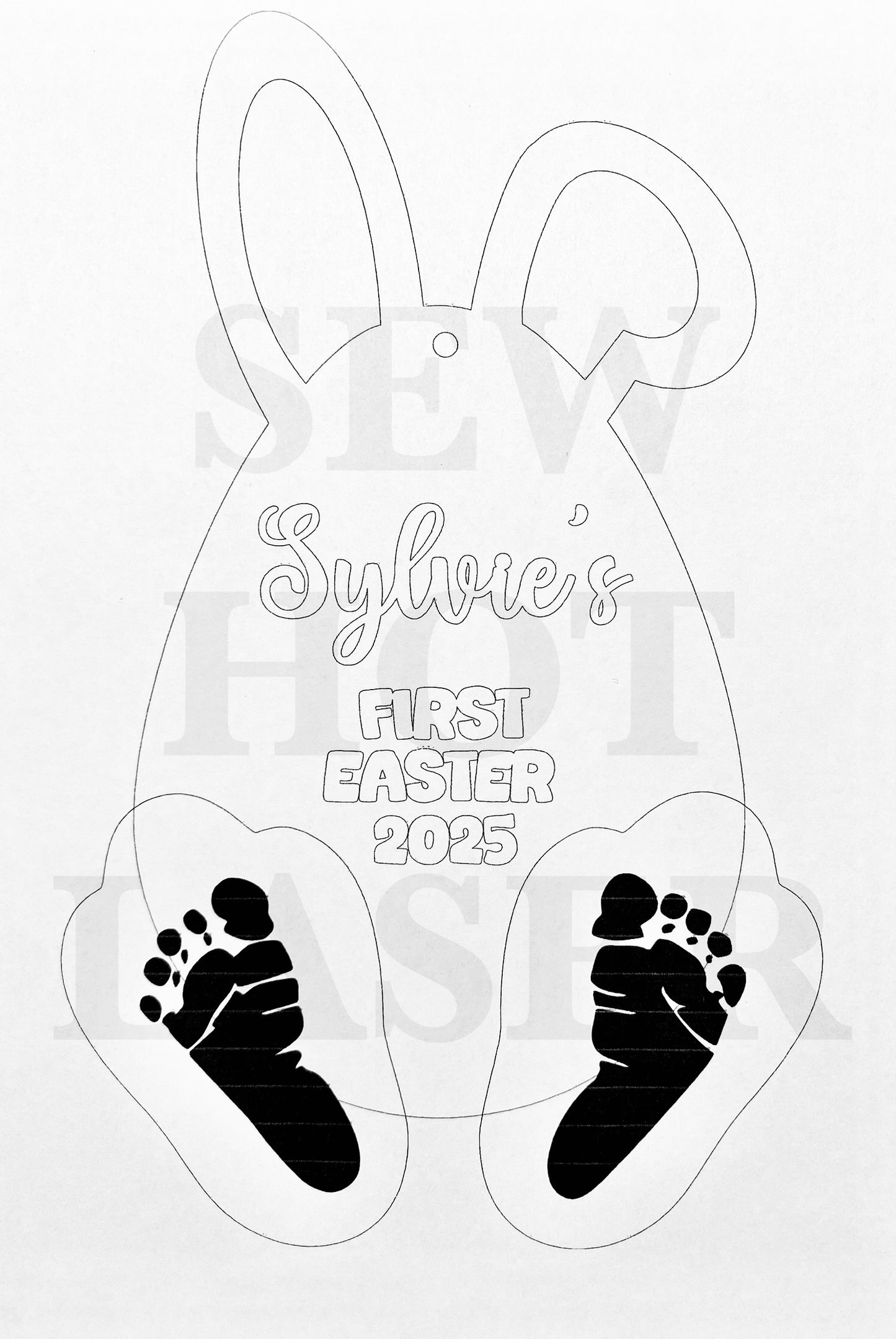 Baby’s First Easter Plaque -Personalised Footprint Keepsake