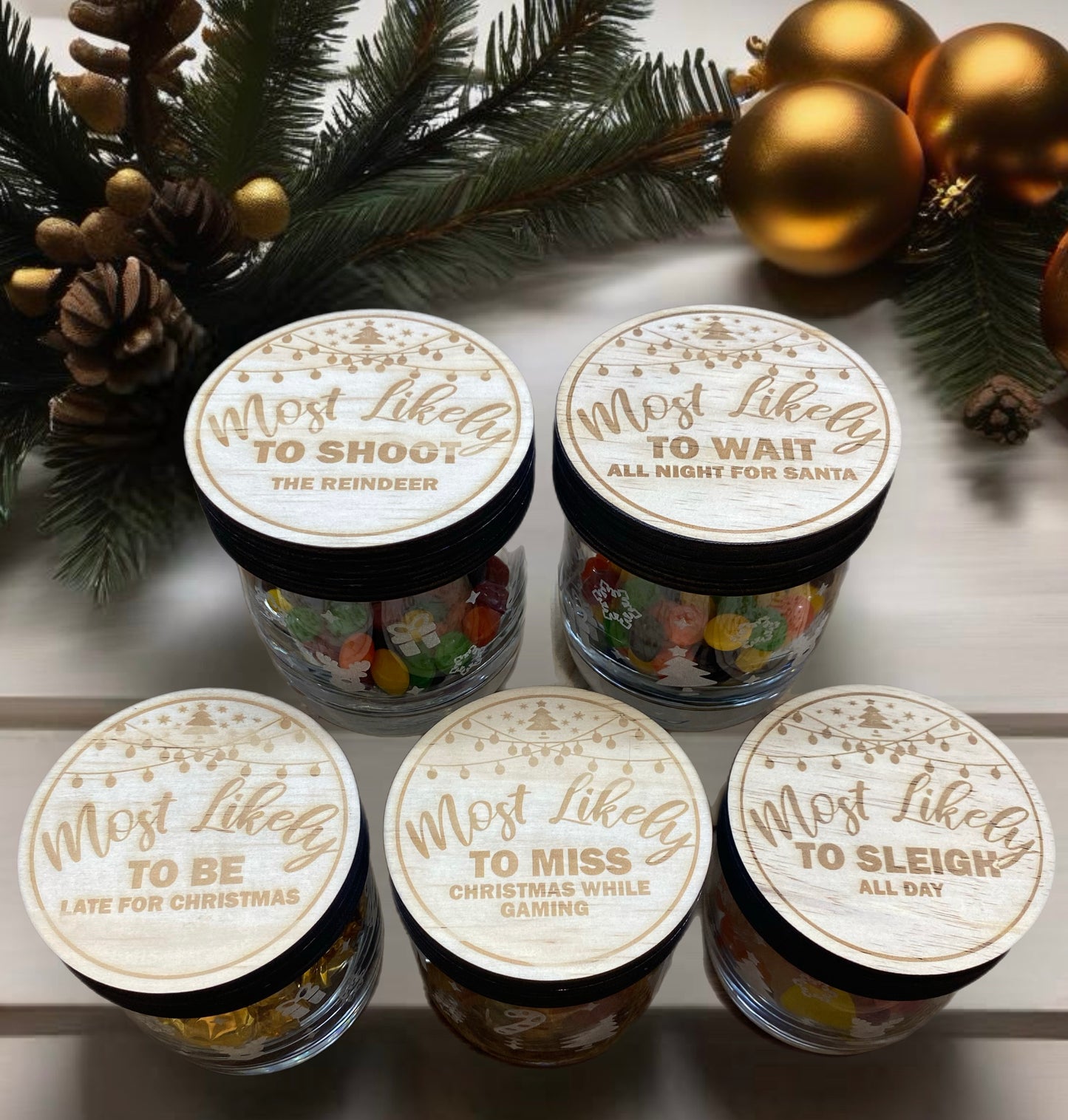 Christmas 'Most Likely' Lolly Glass Jar